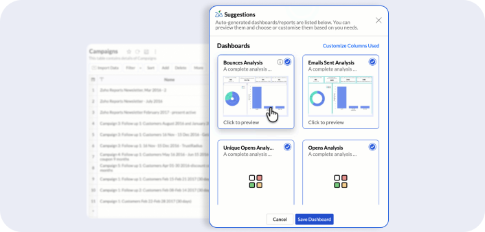 Multi-Table Auto Analysis feature
