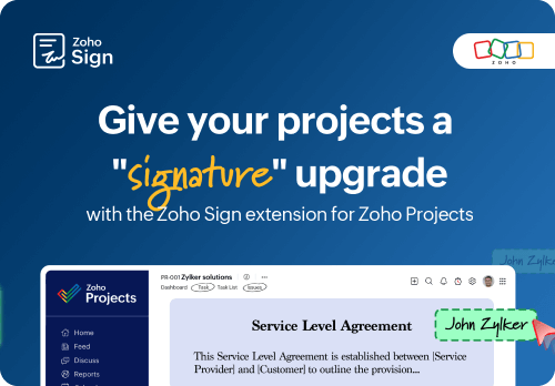 Zoho Sign extension for Zoho Projects