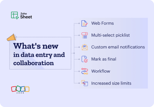 Zoho Sheet Features