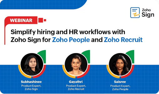 Simplify hiring and HR workflows with Zoho Sign