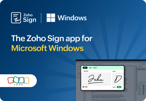 The Zoho Sign app for Microsoft Windows