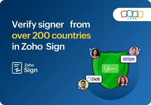 Verify signers from over 200 countries in Zoho Sign