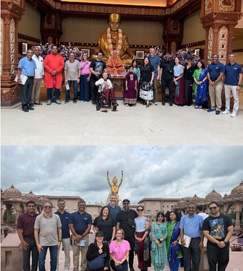HSS volunteers and the Jewish community at the BAPS Akshardham temple