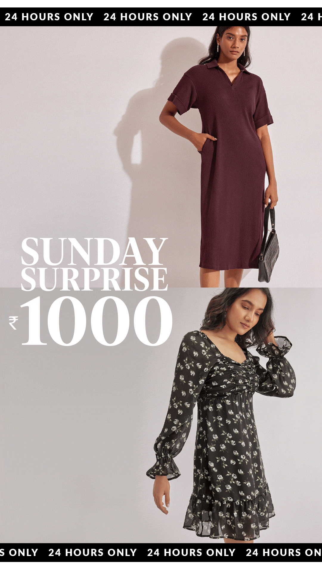 Rs.1000 each: A deep hued knit dress + TWO long drive-spt styles